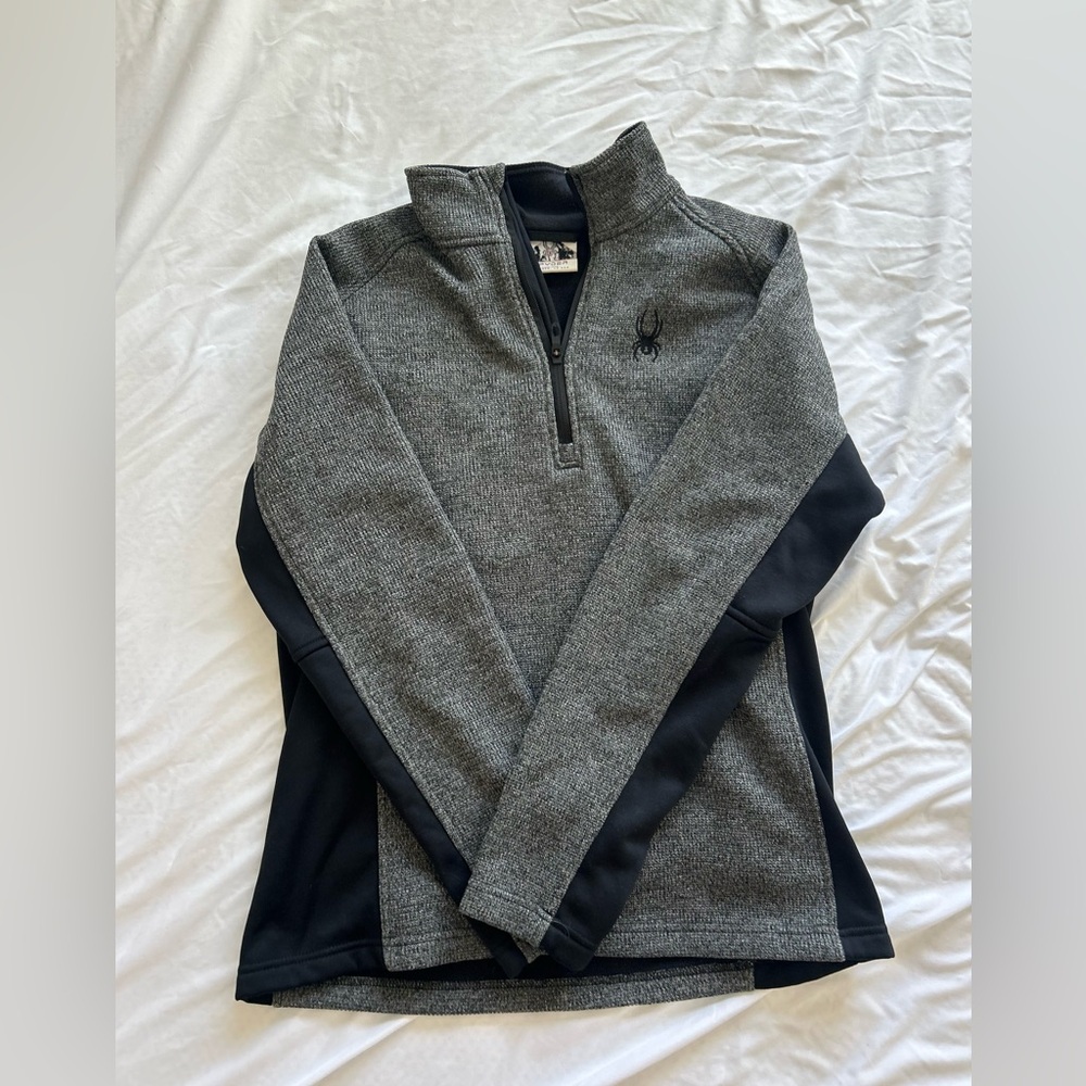 Spyder Black and Gray Quarter-Zip Pullover
